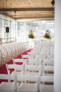 The Ceremony in a Glass Room overlooking the Port of Montréal